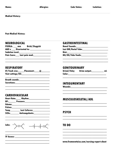 What Makes The Perfect Nursing Report Sheet — From New To Icu