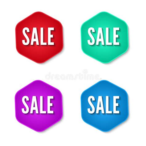 Colorful Sale Stickers Collection Set Of Promotional Vector Labels