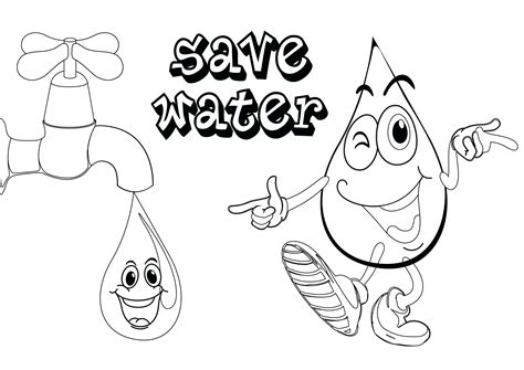 Drinking Water Coloring Pages At Free Printable