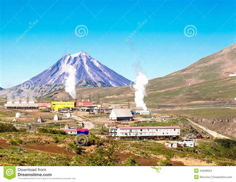 Geothermal Power Station Near A Volcano Stock Photo Image Of