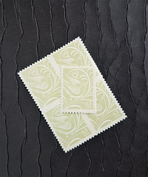 10 Vintage Postage Stamps Love Dove Green 63cent Stamps Etsy
