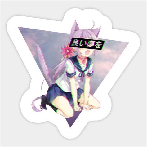 Neko Girl Sad Japanese Anime Aesthetic Aesthetic Sticker Teepublic