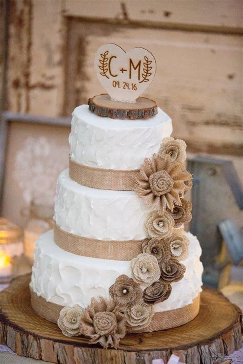 Rustic Wedding Cake Burlap Wedding Cake Country Wedding Cakes