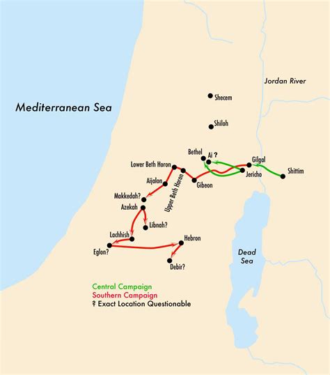 Joshua Conquest Of Canaanibible Maps