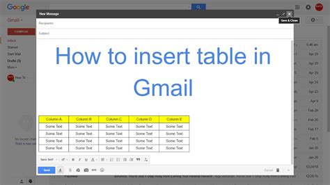 How Do I Insert A Table In Gmail