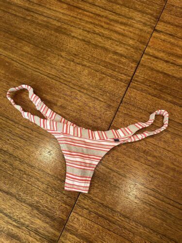WICKED WEASEL Thong Bikini Bottom Only Cheeky Bikini Rare Sz Small Red