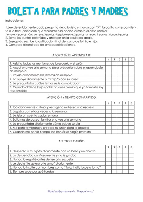 Para Evaluar La Participacion De Los Padres Ayudaparapadres