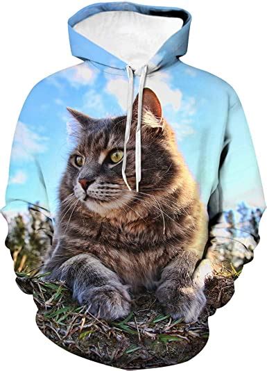 Men Women Funny Cat Sweatshirts Long Sleeve 3d Hoodies