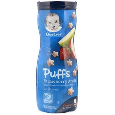 Gerber Puffs Cereal Snack Crawler 8 Months Strawberry Apple 42 G