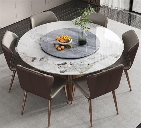 Glossy Marble Design Sintered Stone Dining Table