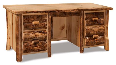 Large Rustic Log Desk From Dutchcrafters Amish Furniture