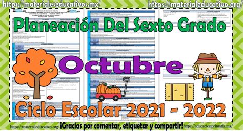 Planeaciones Del Sexto Grado De Primaria Del Mes De Octubre Ciclo