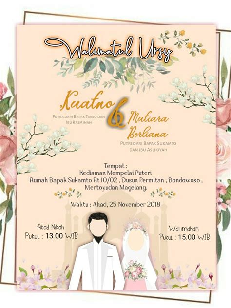 Contoh Naskah Undangan Pernikahan Islami Online Wedding Invitation E