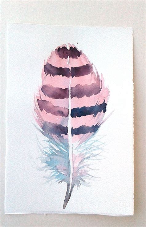 Hand drawn watercolor flying feather seamless pattern in bright pink and purple colors on white background. Watercolour Feather painting, Pale pink Gray feather ...