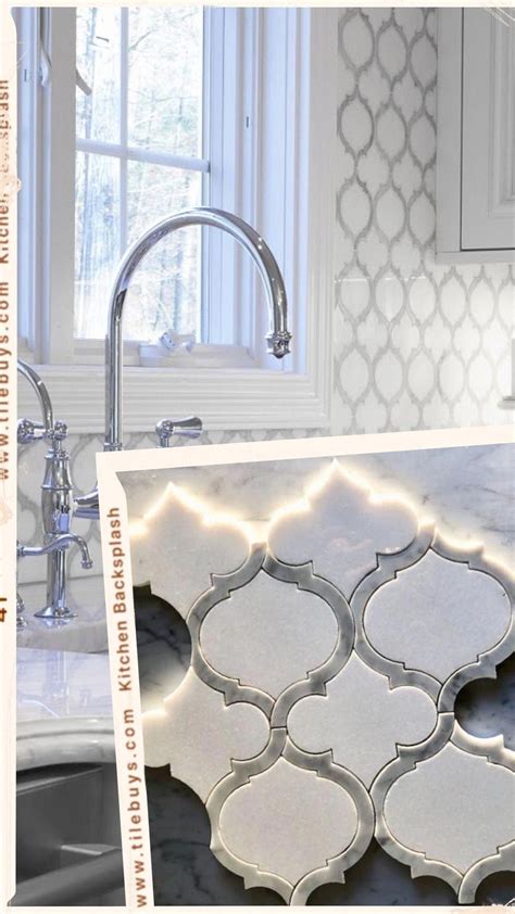 White Thassos And Bianco Carrara Marble Waterjet Mosaic Tile In