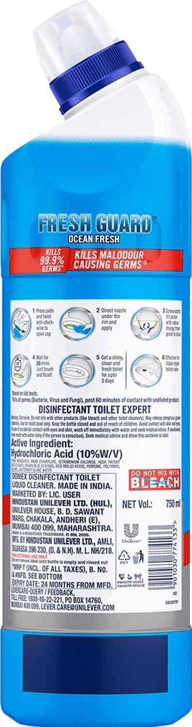 buy domex fresh guard ocean fresh disinfectant toilet cleaner 750 ml