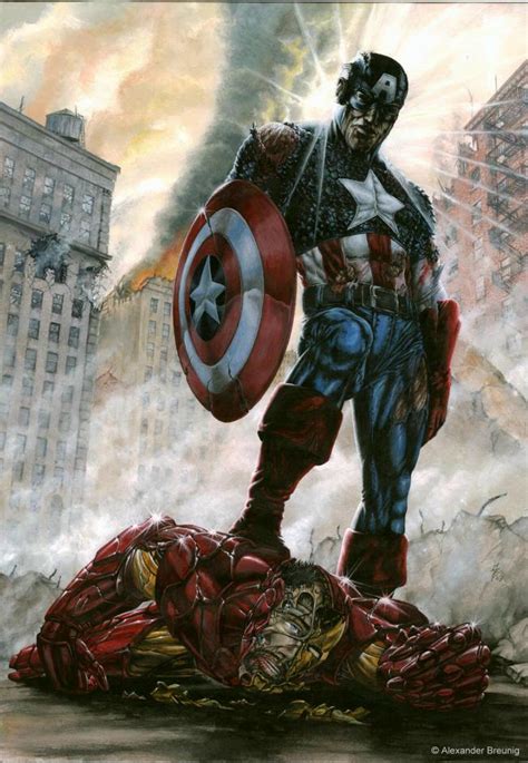 00 Captain America Vs Iron Man By Bushande On Deviantart