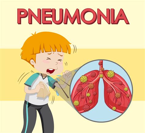 Poster Design For Pneumonia With Boy Coughing Download