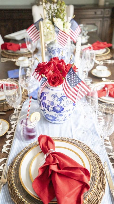 Set A Classy 4th Of July Tablescape 4thofjuly 4thofjulydecorations 4thofjulyparty Patriotic