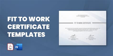 12 Fit To Work Certificate Templates In Pdf Ph Online Consult