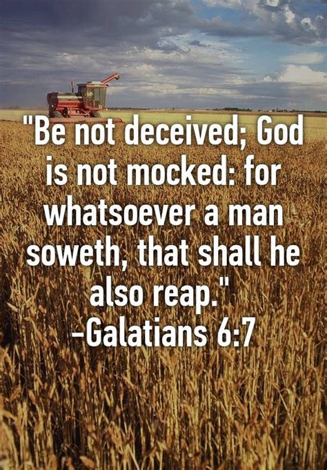 be not deceived god is not mocked for whatsoever a man soweth that shall he also reap