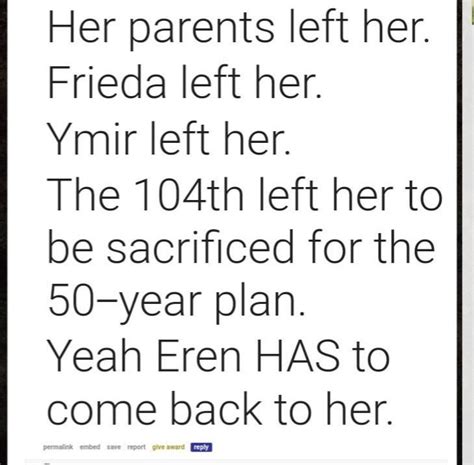 Dont Worry Erehisucker Eren Never Left Her Because They Werent Even