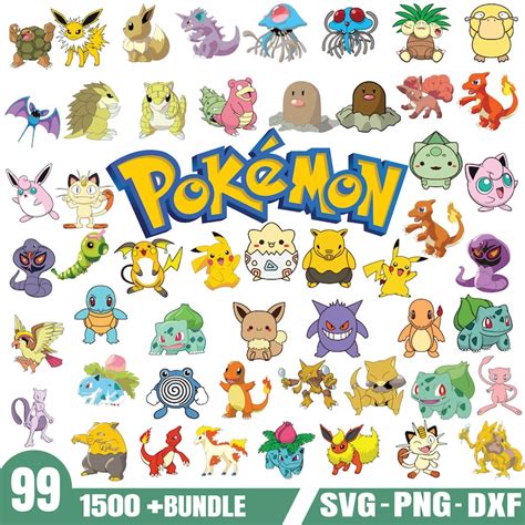 Pokemon Svg Bundle Png Svg Dxf Etsy