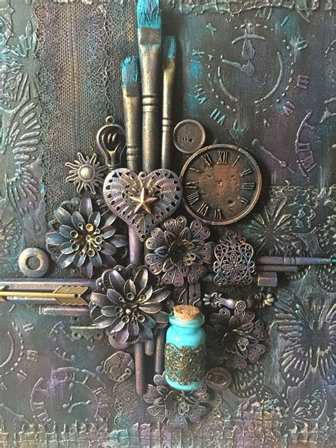 Mixed Media Steampunk Collage On Canvas Art And Collectibles Mixed Media