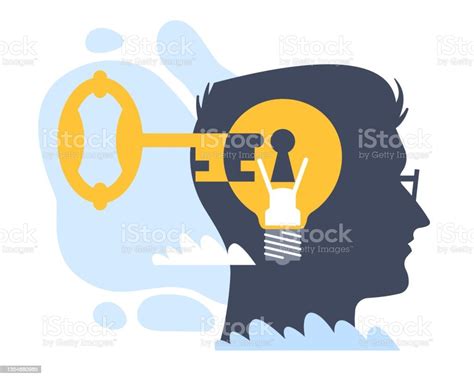 Access To Ideas Key Opening Mans Head Silhouette Male Profile And Light