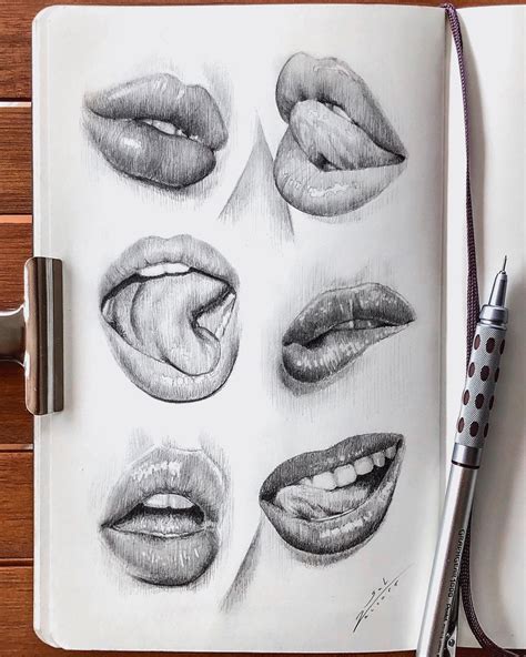 sketchbook drawing of lips mouth close up i pencil art idea i drawing realistic … art