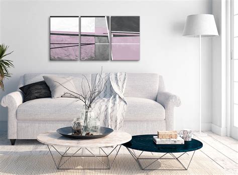3 Panel Lilac Grey Painting Kitchen Canvas Wall Art Accessories - Abstract 3395 - 126cm Set of ...