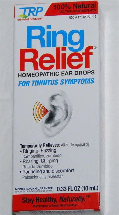As such, the symptoms and treatment options vary by person. TRP Ring Relief Homeopathic Ear Drops For Tinnitus ...