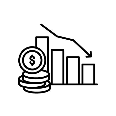 Losses Icon With Bar Chart And Coins 35690431 Vector Art At Vecteezy