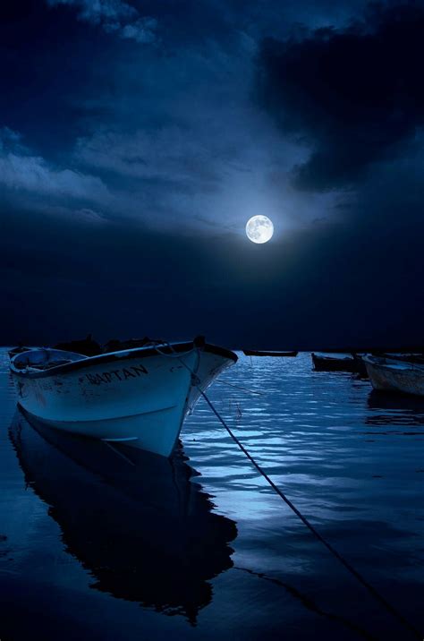 Blue Moon Over Blue Water Wallpaper Moon Photography Beautiful Moon