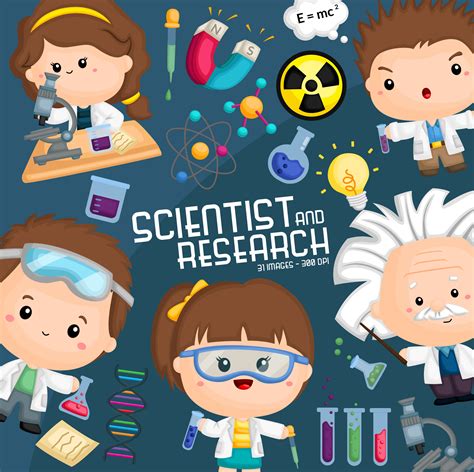 Cute Scientist Clipart Science And Kids Clip Art Etsy