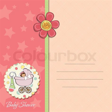 Baby Girl Announcement Card Stock Vector Colourbox