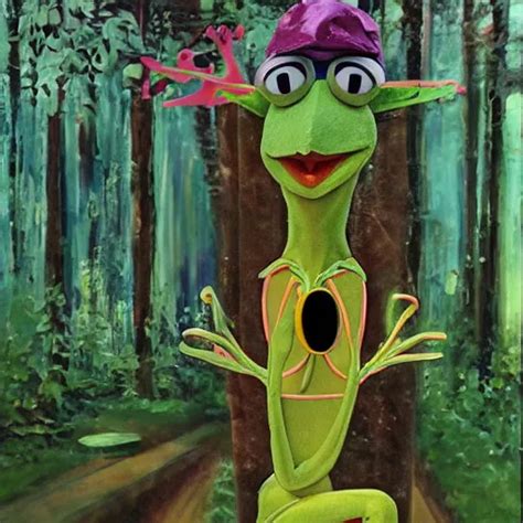 Kermit The Frog As A Holy Sacred God On Acid In The Stable Diffusion