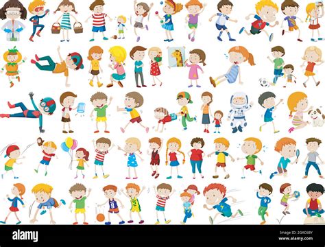 Set Of Children Character Stock Vector Image And Art Alamy