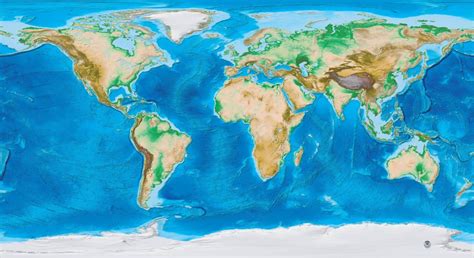 Earths Topography And Bathymetry No Labels Topographic World Map