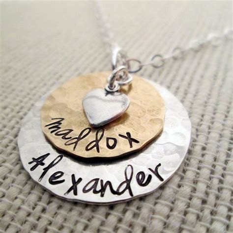 Layered Love Mom Necklace Hand Stamped Necklace Etsy