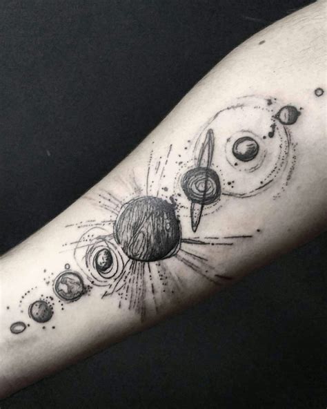 Planets Tattoo The Best Geometric Space Tattoos Planet Tattos Ideas