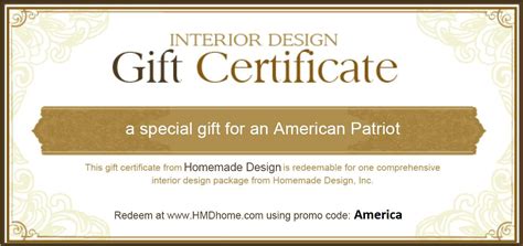 Interior Design Gift Certificate Template Hd Png
