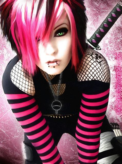 Goth Girls By Anastasia Edwards On Hair Gothic Hairstyles Pink And Black Hair