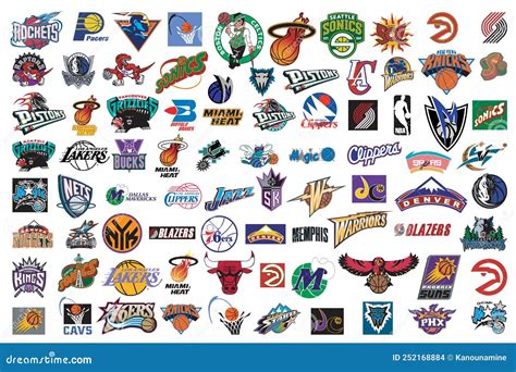 Nba Basketball Team Logos Vector Collection Editorial Stock Image Illustration Of Club