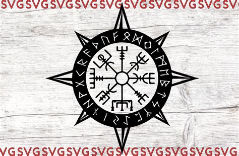 Viking Runes Svg Norse Mythology Svg Pagan Symbols Vegvisir Etsy