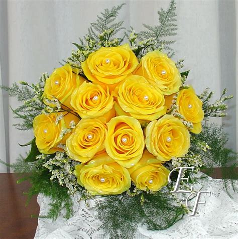 Yellow Rose Wedding Bouquet Ef 705 Essex Florist And Greenhouses Inc