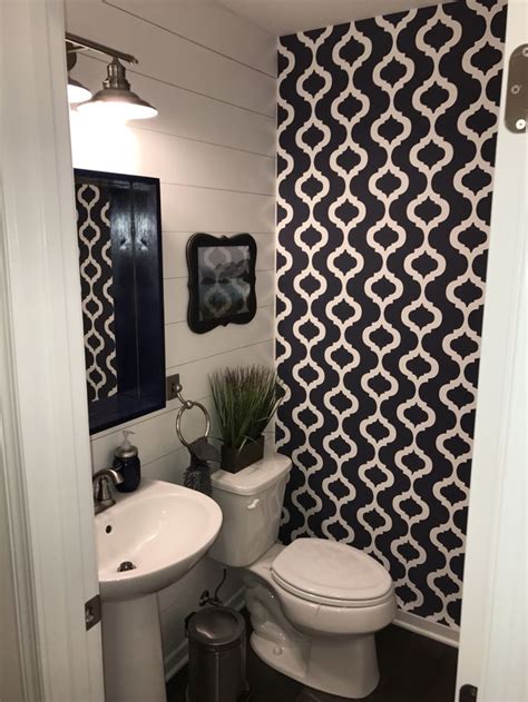 Powder Room Makeover Some Shiplap And Wallpaper And Odds And Ends