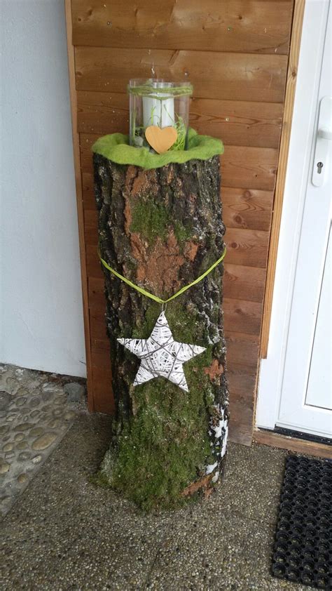 Weitere ideen zu baumstamm, baumstamm deko, gartendekoration. Baumstamm Birke Dekoration im Eingangsbereich | Deko ...