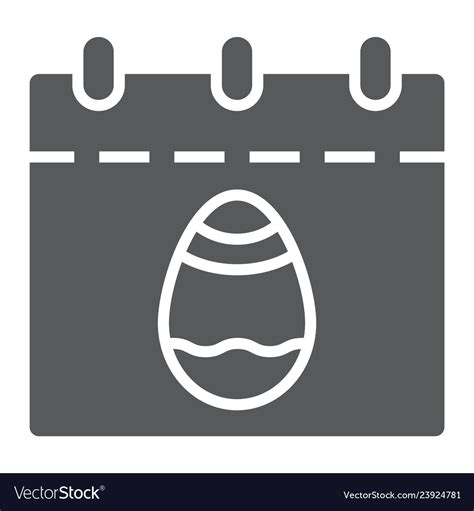Easter Calendar Glyph Icon Date And Royalty Free Vector