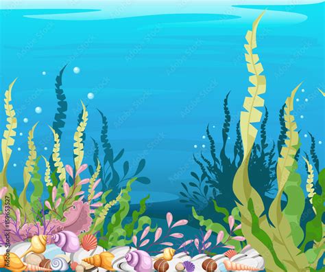 Under The Sea Vector Background Marine Life Landscape The Ocean And